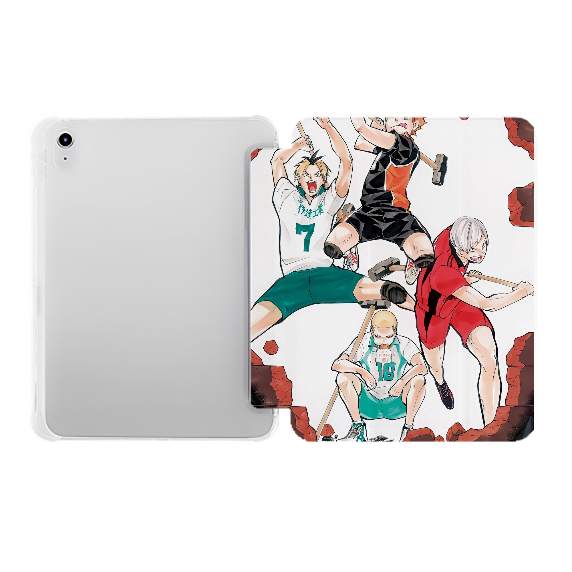 （画像用） ハイキュー!! Haikyu!! IPad ケース ペン収納付き 三つ折りスタンド PUレザー×シリコン 対応機種9.5/10.5/10.9インチ